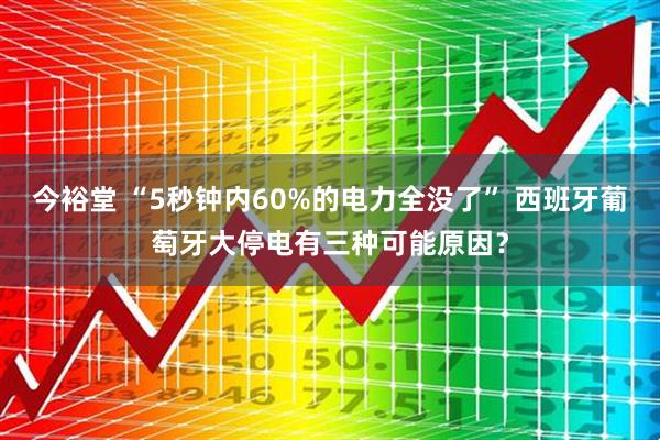 今裕堂 “5秒钟内60%的电力全没了” 西班牙葡萄牙大停电有三种可能原因？